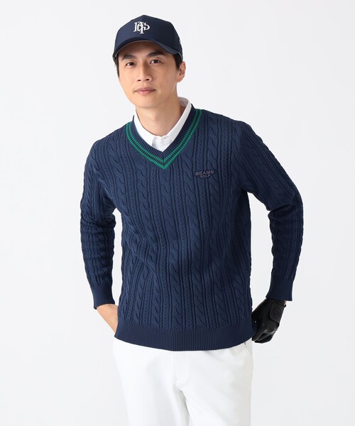 BEAMSGOLF - BEAMS GOLF PURPLE LABEL / ボーダースキッパー セーター BEAMS GOLF セーター ニット PURPLE LABEL / ケーブル編
