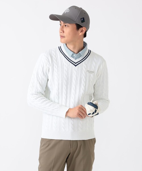 新品　BEAMS GOLF PURPLE LABEL カシミヤ100% ニット BEAMS GOLF（ビームス ゴルフ）〈MEN〉PURPLE LABEL / エア