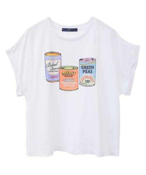 tシャツ ヴィンテージ風プリント入りフレンチスリーブTシャツ レディース