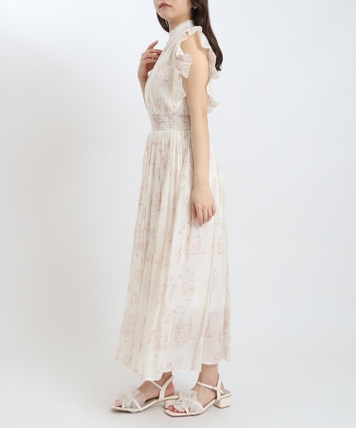 ASTORIA ODIER ワンピース シアーオーガンジー花柄ワンピース
