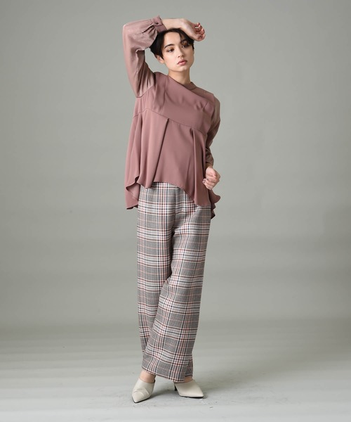 美品　RAW FUDGE ローファッジ　デザイン　ブラウス　長袖　Mサイズぐらい ローファッジ RAW FUDGE ウエストデザインブラウス （サックス
