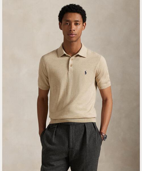 POLO RALPH LAUREN ポロラルフローレン 半袖ニット　メンズ POLO RALPH LAUREN セーター ニット コットン ポロカラー メンズ