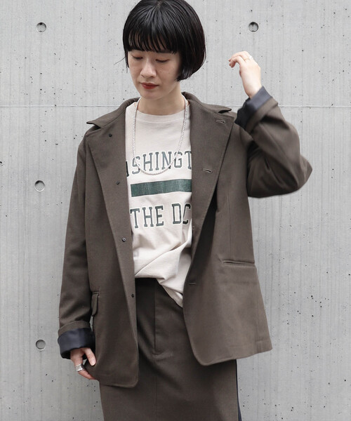 Journal standard luxe ノーカラージャケット F カーキ Journal standard luxe ノーカラージャケット F カーキ - メルカリ