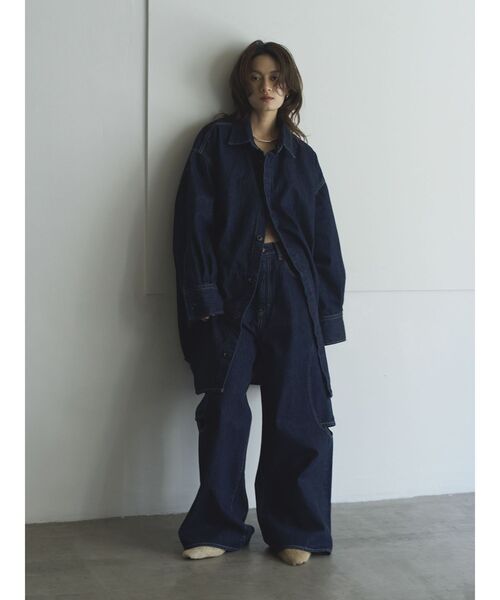 ブラウス シャツ 「Htage」ビッグシルエットデニムシャツ レディース Htage ブラウス シャツ 「Htage」ビッグシルエットデニムシャツ