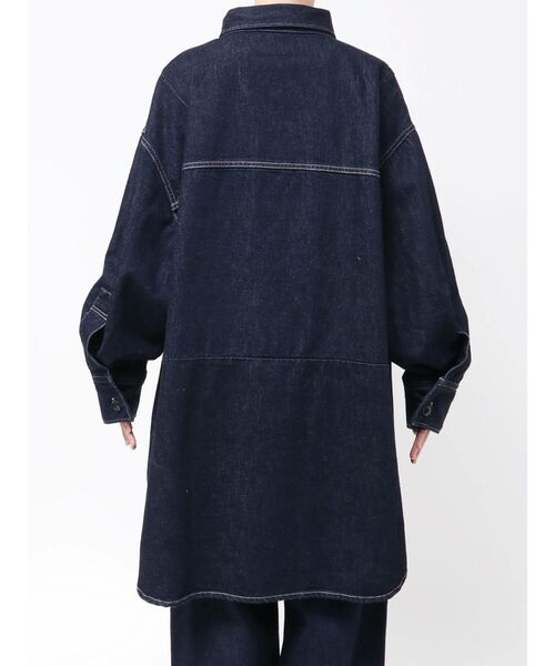 ブラウス シャツ 「Htage」ビッグシルエットデニムシャツ レディースの画像