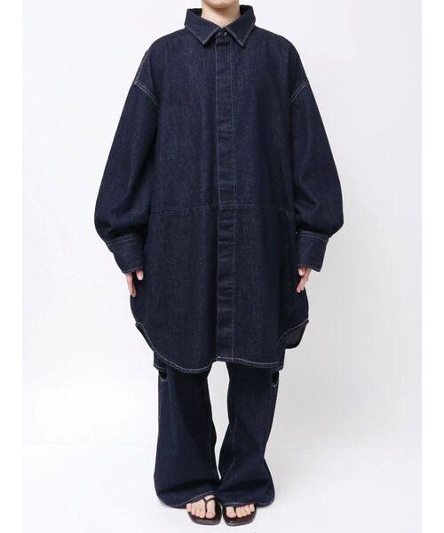 ブラウス シャツ 「Htage」ビッグシルエットデニムシャツ レディース Htage ブラウス シャツ 「Htage」ビッグシルエットデニムシャツ