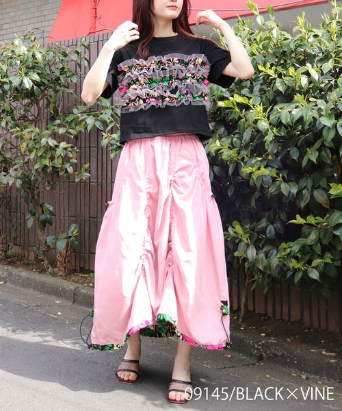 tシャツ 「moyan ecri」AFRICAビスチェセット風Tシャツ レディース