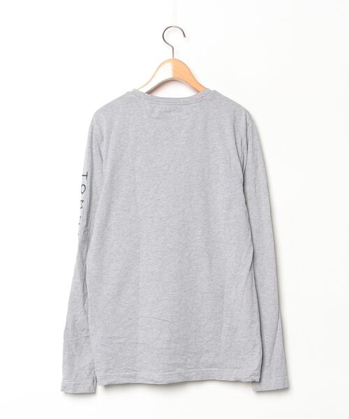 「TOMMY HILFIGER」 刺繍長袖Tシャツ S グレー メンズ