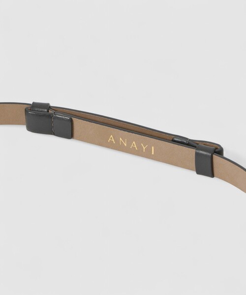 ANAYI ベルト ダブルバックルスライドベルト レディース