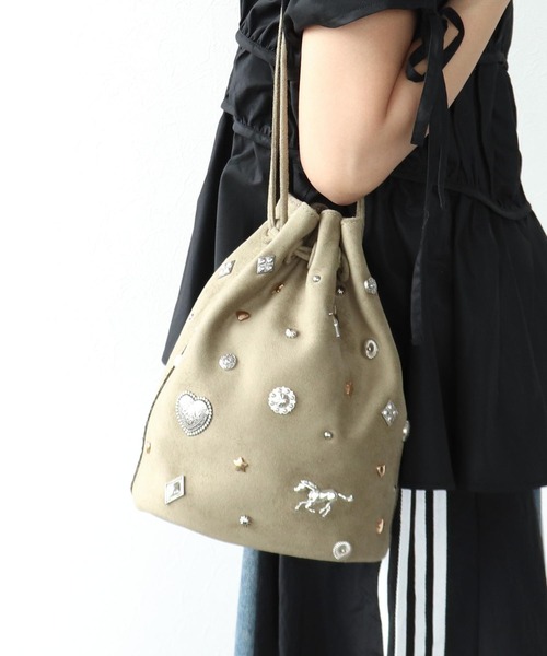Three Four Time トートバッグ スエードスタッズドロストBAG