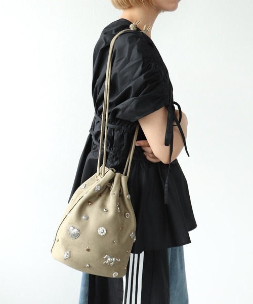 Three Four Time トートバッグ スエードスタッズドロストBAG