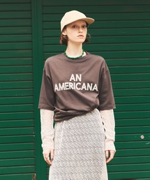 今期新作　新品未使用　アメリカーナ　別注　ロゴトップス AMERICANA（アメリカーナ） tシャツ for SALON」別注ロゴTシャツ
