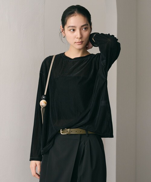 ビューティーアンドユース　ベロアボーダー ロングスリーブ Tシャツ ベロアボーダー ロングスリーブ Tシャツ