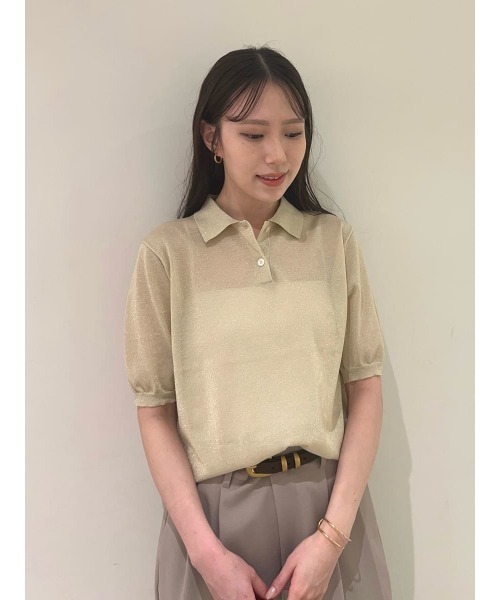 Mila Owen（ミラオーウェン） 半袖ニット 1 ベージュ レディース