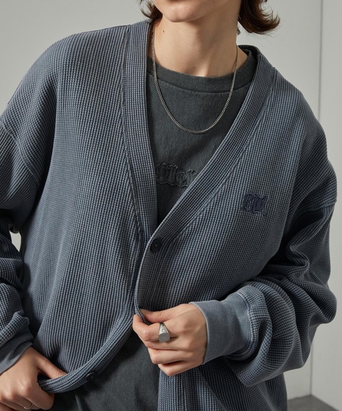 カーディガン 「Alfred Alex」ヴィンテージスノーウォッシュ加工ワン
