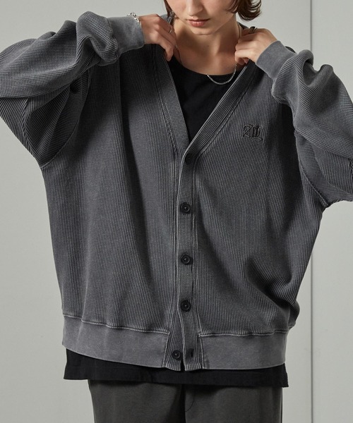カーディガン 「Alfred Alex」ヴィンテージスノーウォッシュ加工ワン