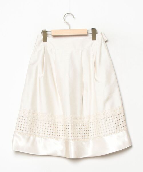 「TO BE CHIC」 レースフレアスカート 40 ベージュ レディース_画像2