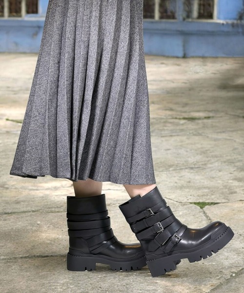 ASH（アッシュ） ブーツ ASH/アッシュ「NIKI」ベルトコンバットブーツ