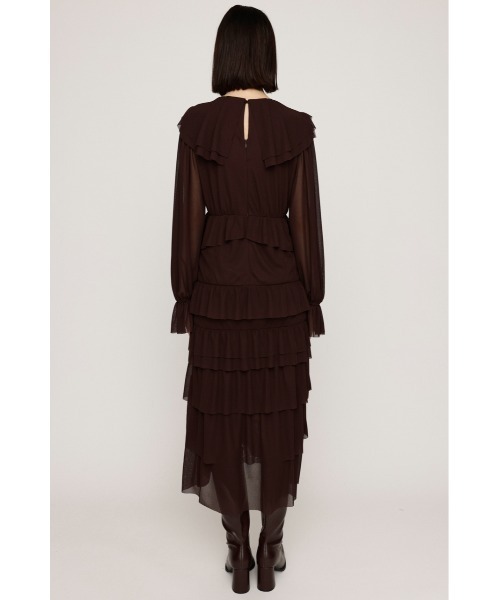 パーティードレス ワンピース SHEER FRILL L DRESS シアー フリル ロングドレス 秋服 冬服 SLY