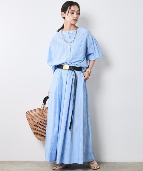 「CHIC STYLE」 フレアスカート 5L ベージュ レディース_画像4