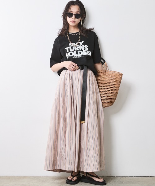 「CHIC STYLE」 フレアスカート 5L ベージュ レディース_画像7