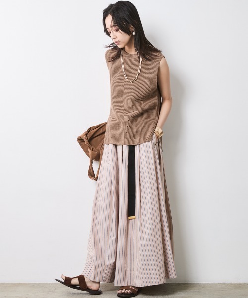 「CHIC STYLE」 フレアスカート 5L ベージュ レディース_画像8