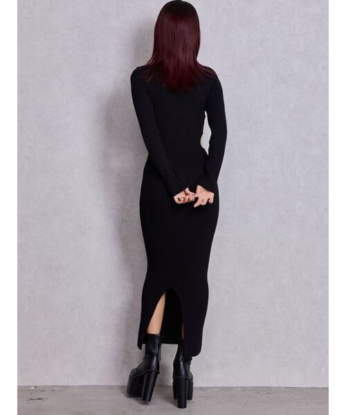 GYDA（ジェイダ） ワンピース LONG SLEEVE SIDE OPEN ニットワンピース