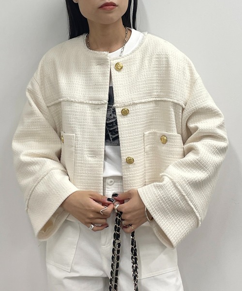 Loungedress（ラウンジドレス） ツイードジャケット FREE ブラック