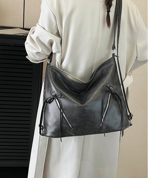 FREE STYLISTS ショルダーバッグ バッグ 通勤にぴったり リボン