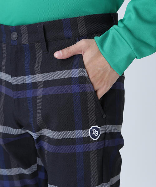 美品 パーリーゲイツ コットン ストレッチ カルゼ チェック ロゴ パンツ PEARLY GATES（パーリーゲイツ） パンツ 「PEARLY GATES」TRストレッチ