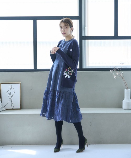 Chesty（チェスティ） カーディガン エンブロイダリーカーディガン