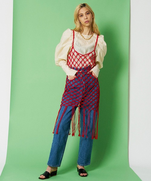 「MAISON SPECIAL」 キャミソールニット M レッド レディースの画像