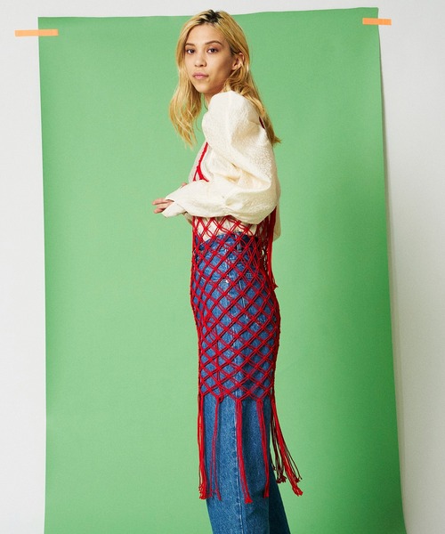 「MAISON SPECIAL」 キャミソールニット M レッド レディースの画像