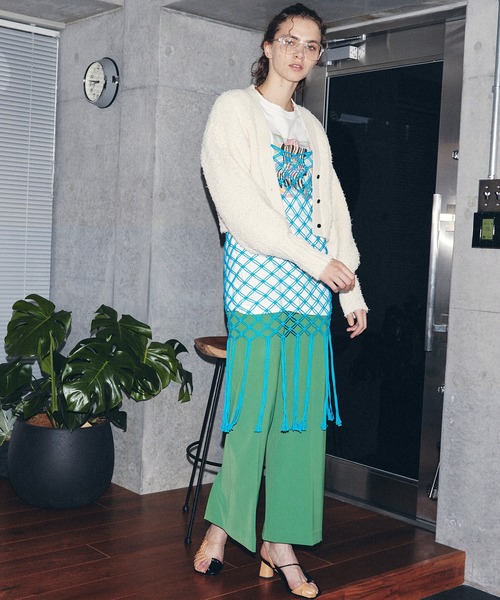 「MAISON SPECIAL」 キャミソールニット M レッド レディースの画像