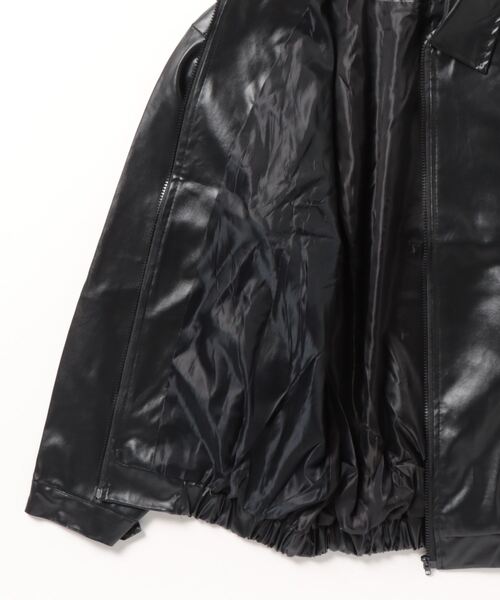 「SEN TOKYO」 レザーブルゾン L ブラック メンズ_画像4