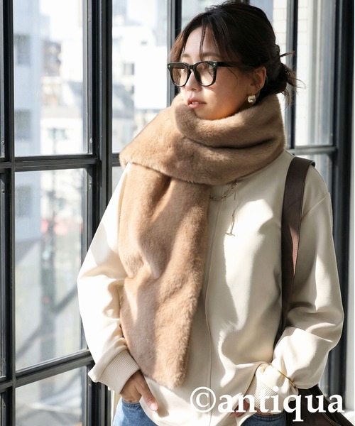 antiqua（アンティカ） ベスト ジレ フェイクファー 3WAY ストール