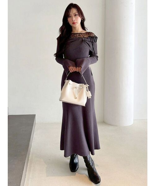 MERCURYDUO（マーキュリーデュオ） ワンピース レース切替オフショル