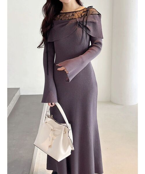 MERCURYDUO（マーキュリーデュオ） ワンピース レース切替オフショル