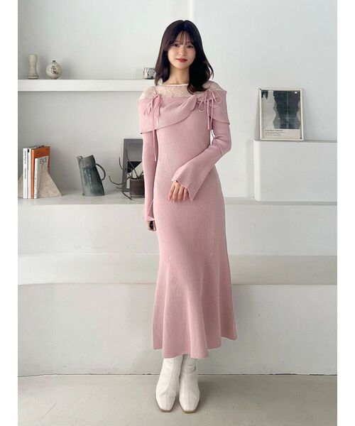 MERCURYDUO（マーキュリーデュオ） ワンピース レース切替オフショル