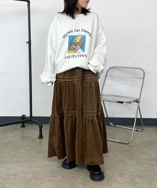 45R コーデュロイスカート DAY CLOSET スカート 「ロング丈/中厚手」大人っぽ コーデュロイ