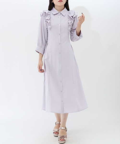 「ASTORIA ODIER」 シャツワンピース MEDIUM ラベンダー レディース_画像2