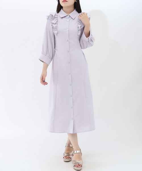 「ASTORIA ODIER」 シャツワンピース MEDIUM ラベンダー レディース_画像3