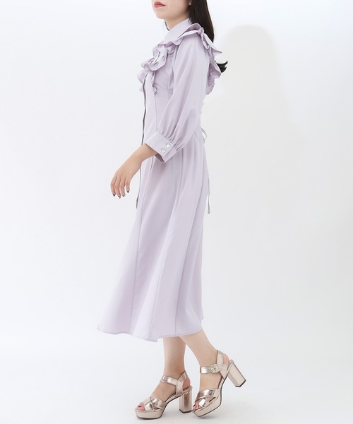 「ASTORIA ODIER」 シャツワンピース MEDIUM ラベンダー レディース_画像4