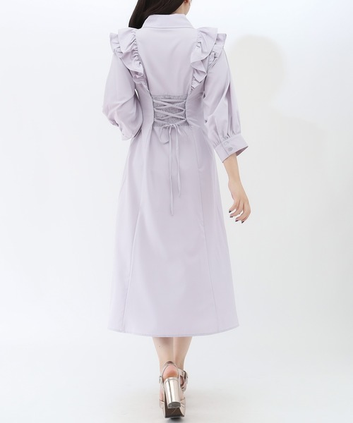 「ASTORIA ODIER」 シャツワンピース MEDIUM ラベンダー レディース_画像5
