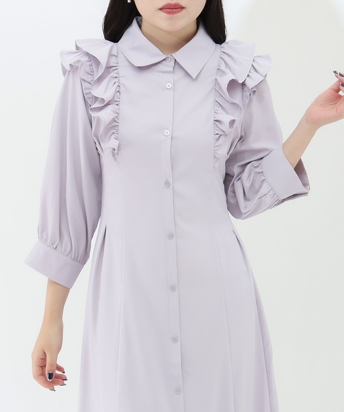 「ASTORIA ODIER」 シャツワンピース MEDIUM ラベンダー レディース_画像7