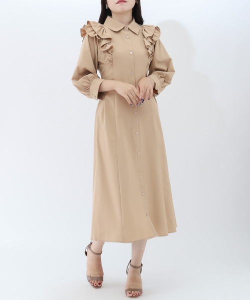 「ASTORIA ODIER」 シャツワンピース MEDIUM ラベンダー レディース_画像9