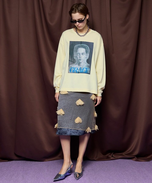 スカート Sheer Floral Layered Skirt/シアーフラワーレイヤードスカートの画像