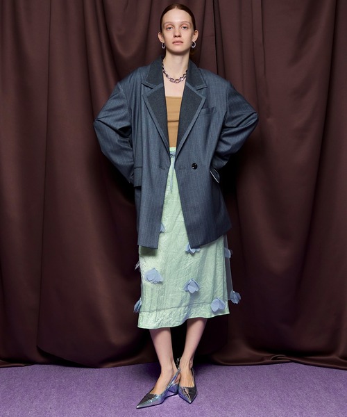 スカート Sheer Floral Layered Skirt/シアーフラワーレイヤードスカートの画像