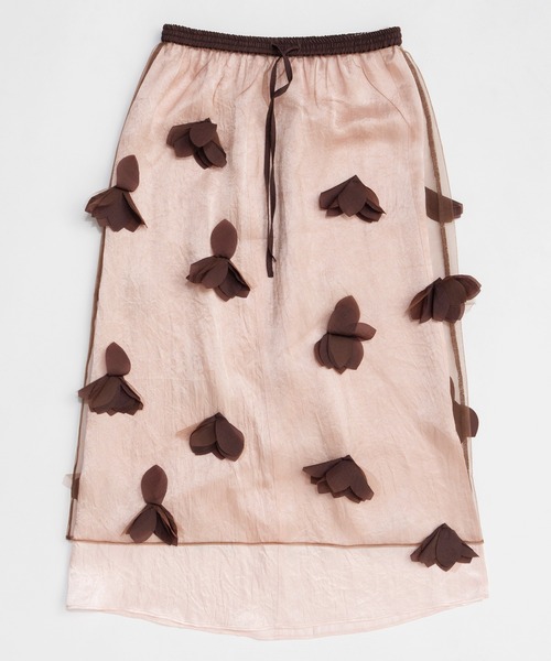 スカート Sheer Floral Layered Skirt/シアーフラワーレイヤードスカートの画像