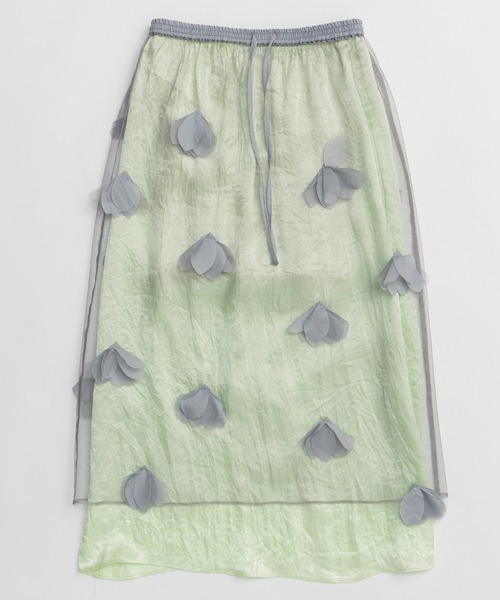 スカート Sheer Floral Layered Skirt/シアーフラワーレイヤードスカートの画像